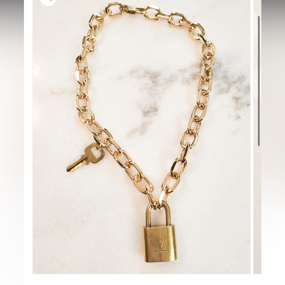 Louis Vuitton Gold Padlock Necklace